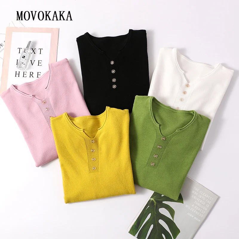 

Fashion Hot Sweater Women Loose Sweater Female Knit Pullover Sweater Women Winter Jumper Womens Button Jumpers Autumn Pull Femme