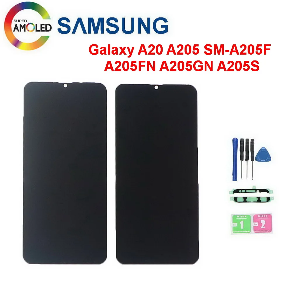 

Original AMOLLED For Samsung Galaxy A20 A205 SM-A205F LCD Display Screen Digitizer replacement For A205FN A205GN A205S A205 LCD