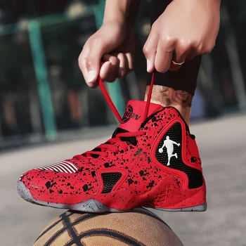 

Big Size Men Jordan Basketball Shoes Breathable Comfortable Sports Ankle Boots Athletic Training Durable Rubber Outsole Sneakers