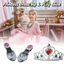 Принцесса одеваются играть обувь и ювелирные изделия бутик несколько модных аксессуаров принцесса Ювелирный Набор лучший подарок для детей девочек
