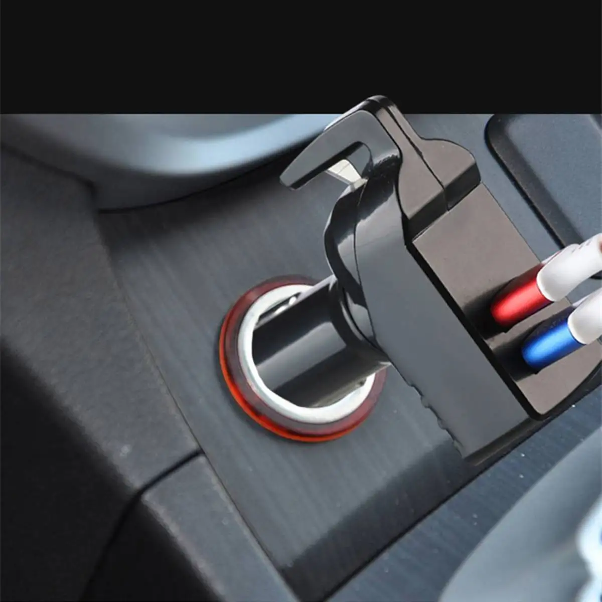 3 в 1 12-24 В 2.4A USB Автомобильное зарядное устройство портативный инструмент для аварийного выхода Окно Выключатель ремень безопасности резак черный