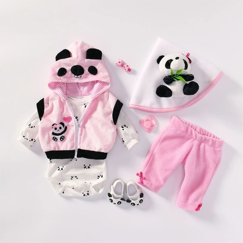 Reborn bebê brinquedo roupas acessórios roupa pato amarelo rosa panda  conjunto para 45-55cm boneca brinquedos recém-nascidos menina menino