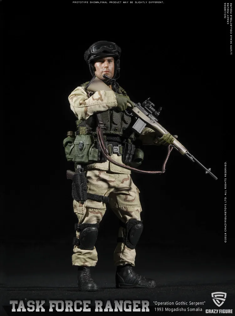 CrazyFigure LW006 1/12 Спецназ США Delta M14 снайперская Рейнджерс Целевая группа 199" операция Готическая змея" в районе могадиши
