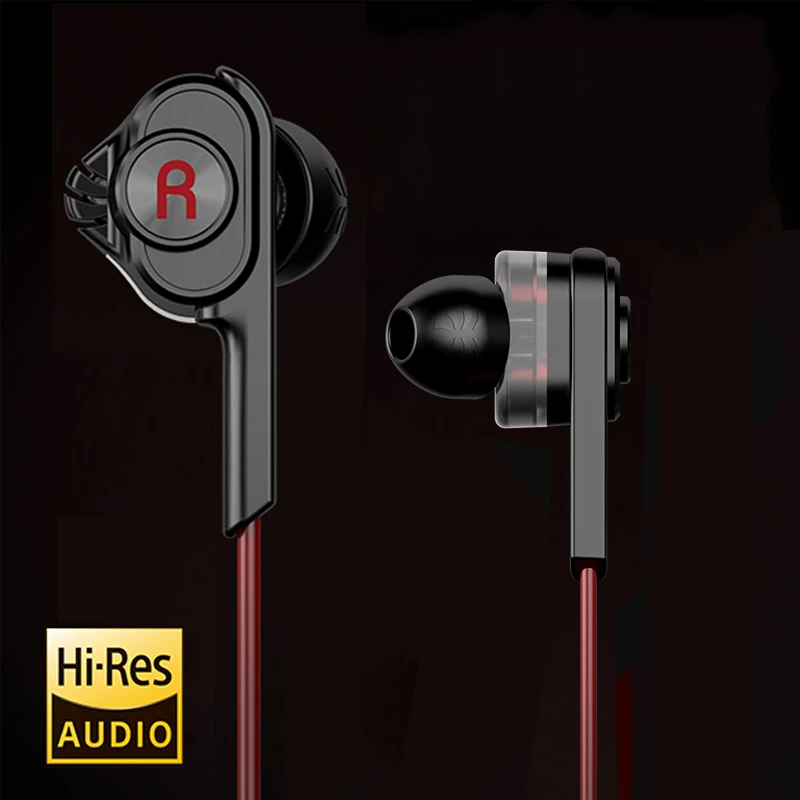 

UiiSii T6 HIFI Deep Bass Earphone Dual Driver Noise-isolating professional Earphones With Microphone Mic earbuds for smartphone