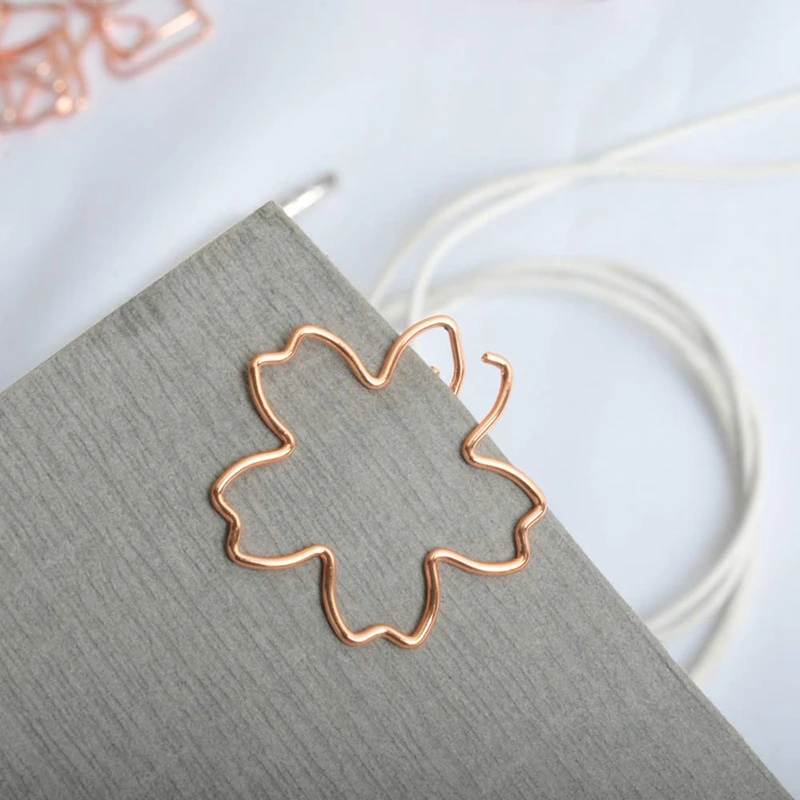 30PCS Paper Clips, Cute Metal Paper Clips, Gold Paperclips Heart Cherry Diamond Shaped Document Clips for Office Supplies, Schoo