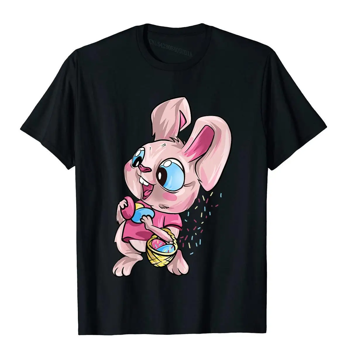 

Womens Cute Easter Bunny Holding A Basket Of Easter Eggs Kids Crewneck T-Shirt Newest Men T Shirts Cotton Tops T Shirt Print