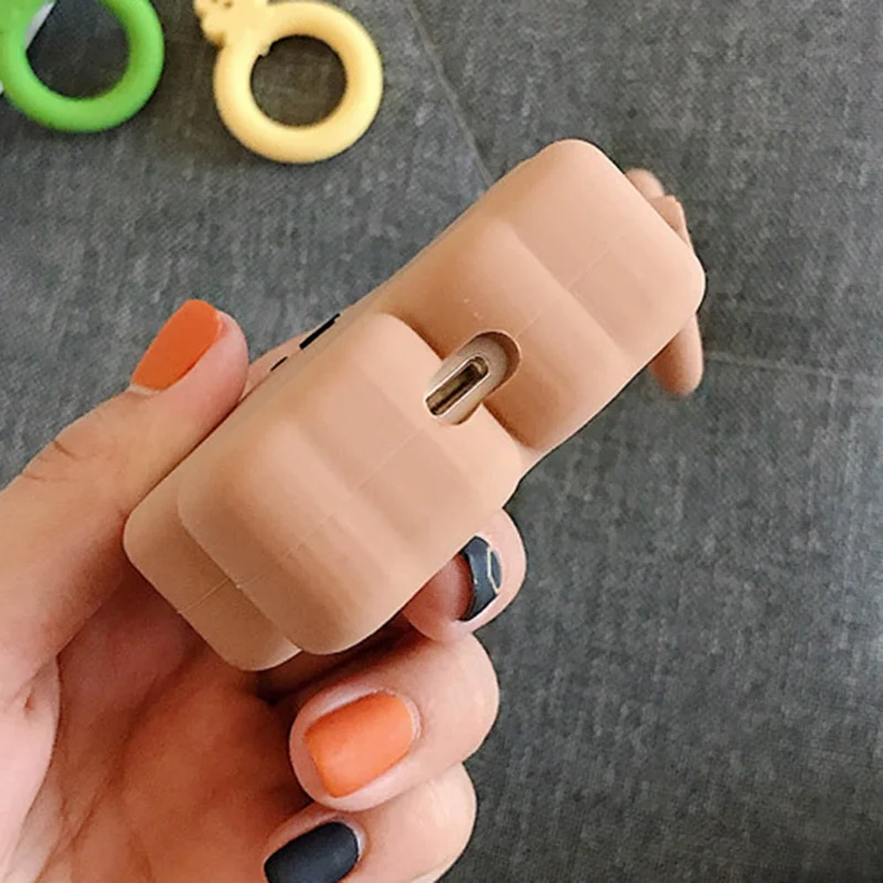 Силиконовый чехол с мультяшным медведем, наушники для Apple Airpods, Bluetooth, беспроводные наушники, защитный чехол, коробка, брелок