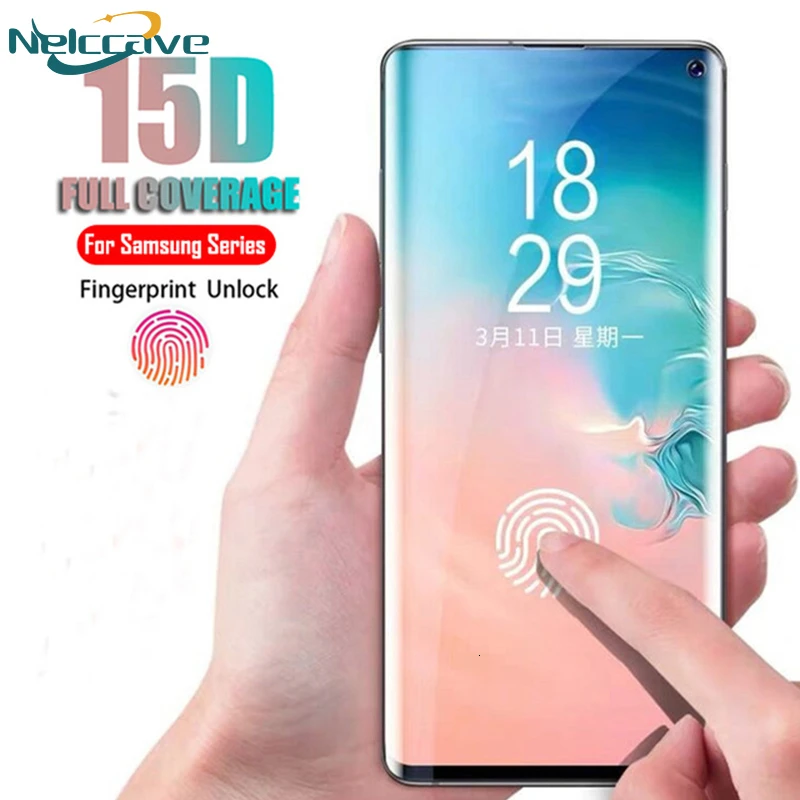 500 штук 15D изогнутые, с полным охватом закаленное стекло для samsung Galsxy S10 Plus S9 S8 S7 Note 10 Pro 9 8 Защитная пленка для экрана
