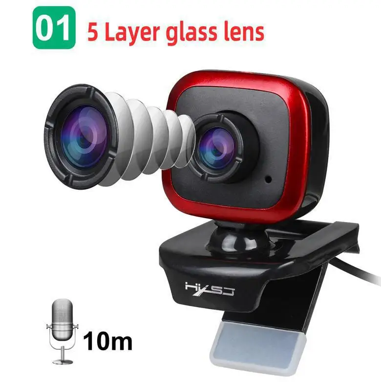 

480P HD Webcam PC Camera With Microphone Rotatable Camera For Live Broadcast Video Call Conference