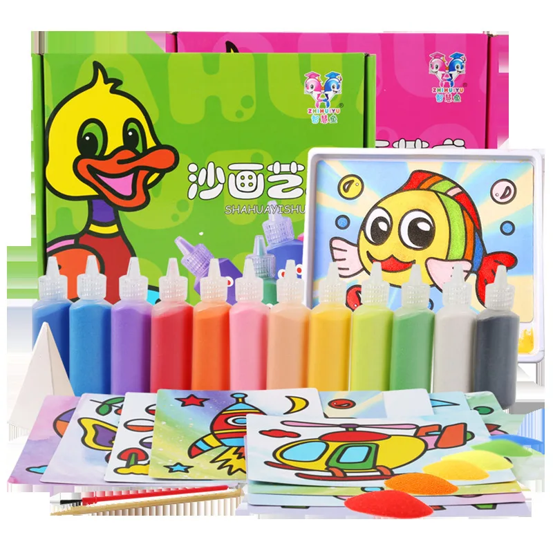 

Sand Painting Gift Set Educational Safe Environmentally Friendly Colored Sand Painting Handmade DIY Painted Colored Sand Childre