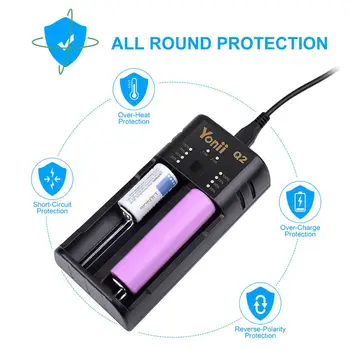 

Charging Tank Charging Cable 18650 Lithium Battery Charger AA Smart 3.7V21700 Double Slot With Output Fireproof Plastic