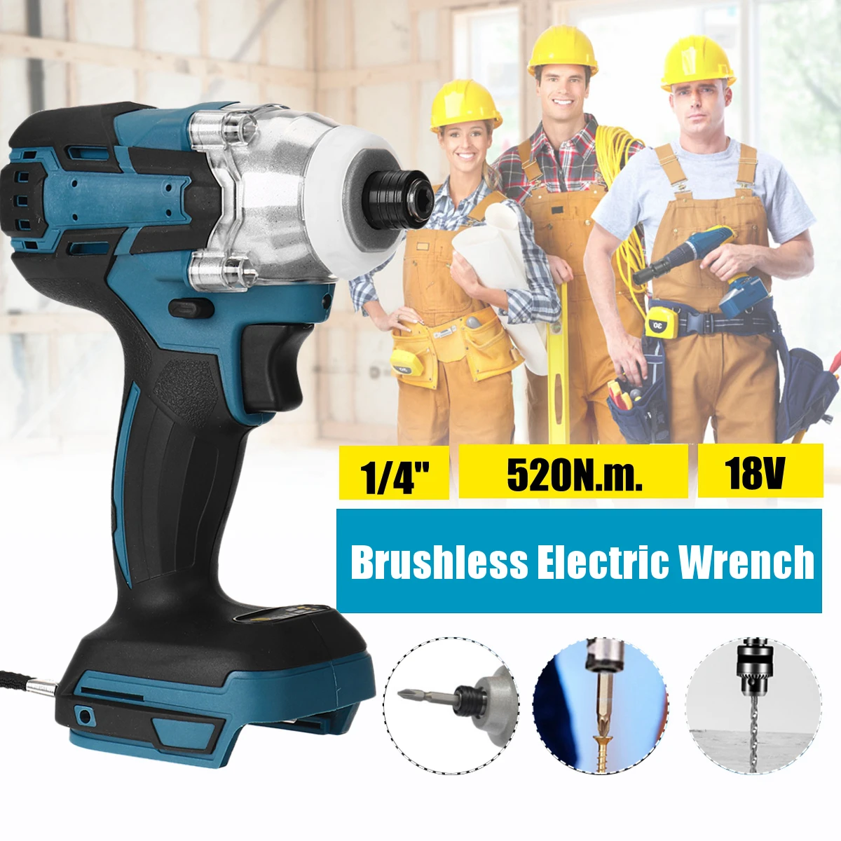 18V 3 In 1 Electric Cordless Impact Drill 13mm 2