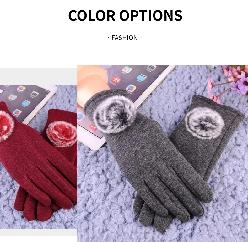 Новые Дизайнерские однотонные Зимние перчатки для женщин толстые теплые уличные Перчатки Варежки женские плюс бархатные рукавички оптом