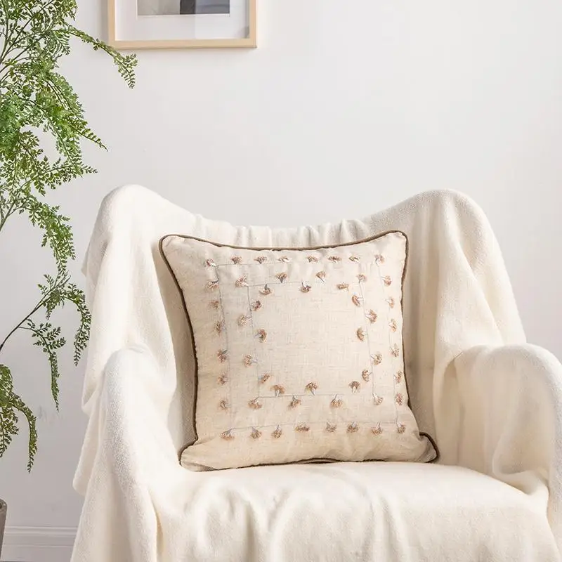 

2020 New Fashion Cushion Cover Small Tassel Pattern Velvet Back Soft Comfort Throw Pillow Cover Car Chair Sofa Home Decor 45x45