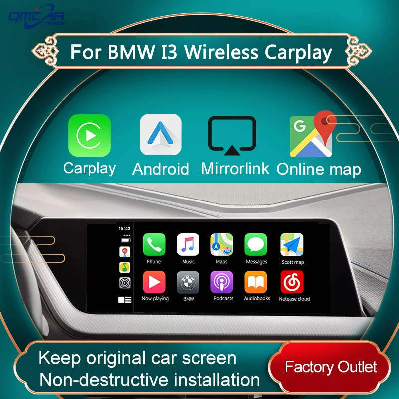 Беспроводной Apple CarPlay для BMW i3 2013 2016 Android автомобильный зеркальный мультимедийный