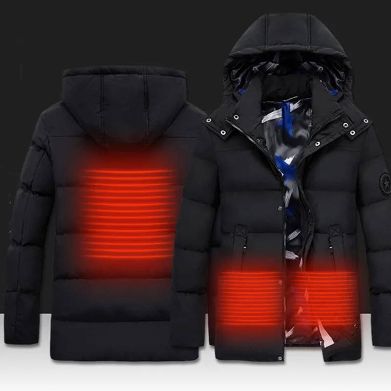

2020 Unisex Winter Heating Jacket Men Women USB Electrical Heated Jacket with caps Outdoor Hunting Waistcoat Hiking Vest S-5XL