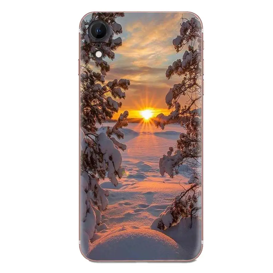 as picture Для huawei Honor 4C 5A 5C 5X6 6A 6X7 7A 7C 7X8 8C 8S 9 10 10i 20 20i Lite Pro чехол-накладка из термополиуретана чехол Пейзаж Зима светильник для снежной погоды - Цвет: as picture