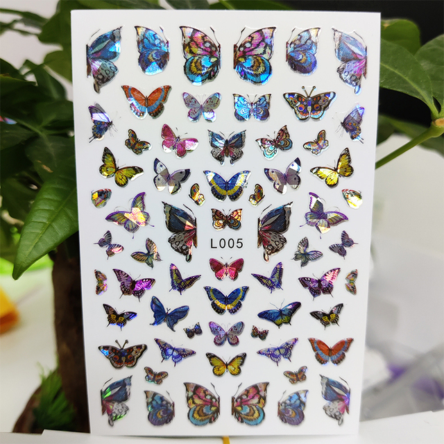 Nail Sticker Waterproof Shining Stickers for Nails Sweet Watermelon Popsicle Fruit Nail Art Decoration Aurora Silver Design
