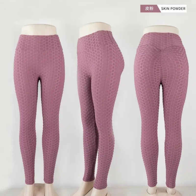 Yoga Pants Women's Leggings Bubble Hip Lifting Exercise Fitness Running High Waist Yoga Pants S0069D high waisted leggings