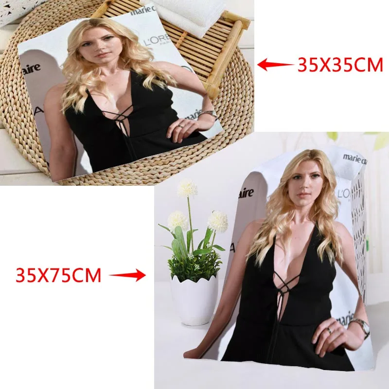 Новинка, заказное полотенце с принтом Katheryn Winnick, абсорбирующее полотенце из микрофибры для ванной комнаты, квадратное полотенце s 35x35 см 35x75 см - Цвет: 6