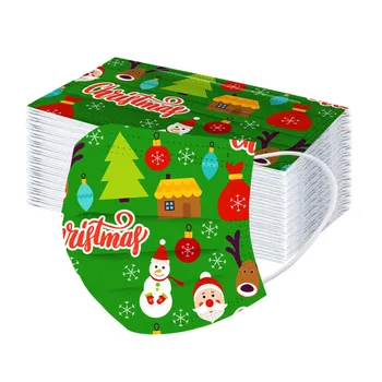

10/50pcs Adult Face Mask Children's Disposable Face Cover Christmas Halloween Print Mouth Face Cover Dustproof Mascarilla Маски