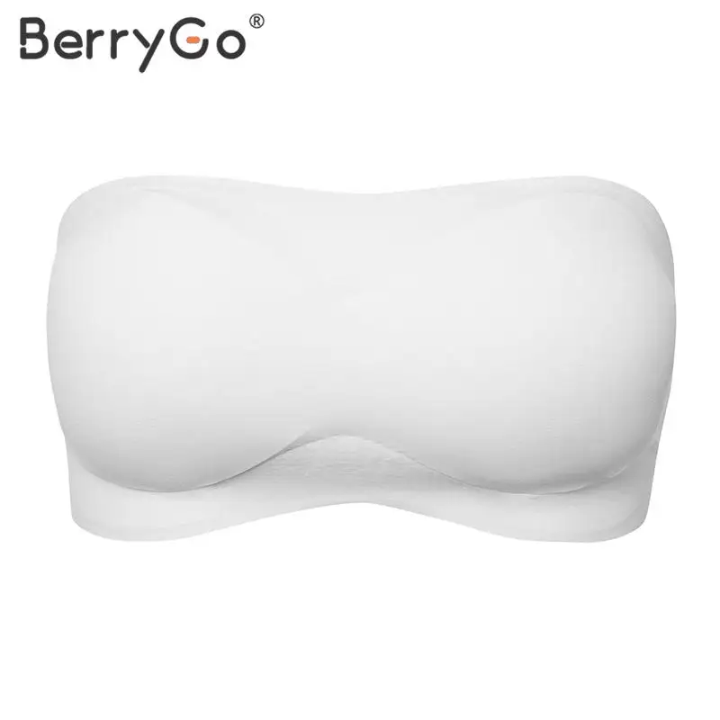 BerryGo, без бретелек, летний топ, бюстгальтер, сексуальный, черный, белый, укороченный топ, рубашка, короткое нижнее белье, женское, мягкое, с вырезом, шикарный бюстгальтер с подкладкой