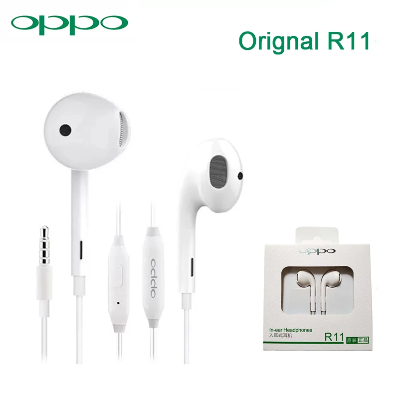 Оригинальные наушники OPPO R11 с проводным разъемом 3 5 мм контроллером для Xiaomi Huawei R15