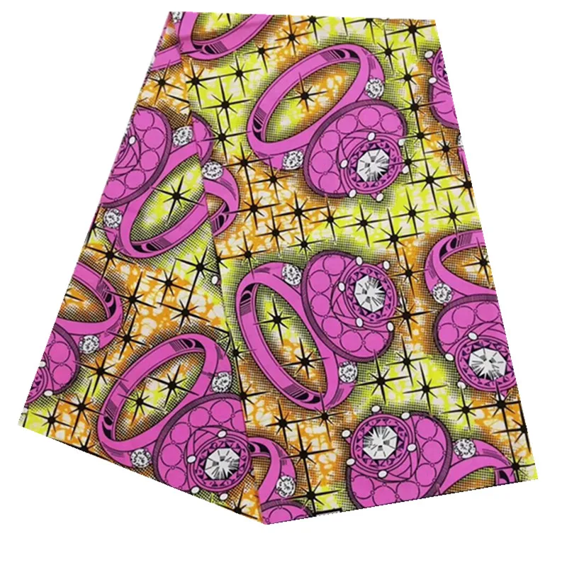 Original Real Wax African Fabric Wax Print Ankara Tissue Wax Fabric for Wedding Dress 100% Cotton African Fabric 6yards N830-9