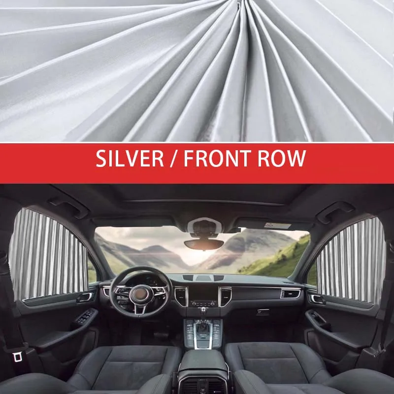 4pcRear Front Silver Автомобильный солнцезащитный козырек, занавеска, Универсальный козырек от солнца на боковое окно, чехол, магнитные автомобильные Чехлы, занавески, занавески, окно для детей - Цвет: 4pcRear Front Silver