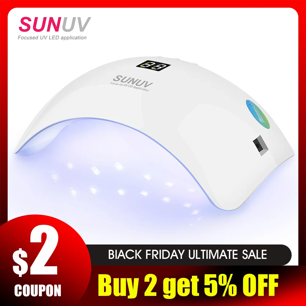 Skup SUNUV SUN8 lampa UV do paznokci 48W suszarka do żelu do paznokci 30s 60s zegar 90s tryb niskiej temperatury utwardzania UV LED żele paznokci wzory do paznokci narzędzia