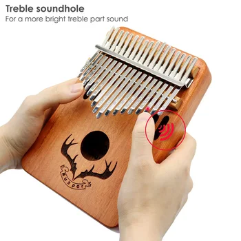 

17 Keys Kalimba Thumb Piano Mahogany Mbira Body Wood Musical Instruments Hammer Sticker Kit Beginners Portable Finger Piano