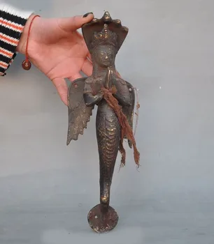 

wedding decoration Tibetan folk pure bronze Evil spirits Naga Kanya Snake god Door handle door knob