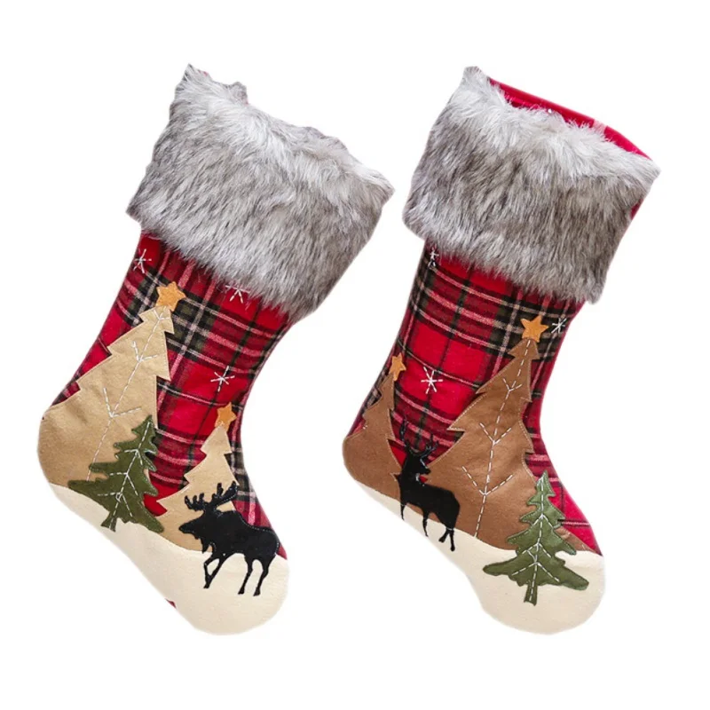 

2019 NEW Cartoon Socks Children Christmas Tree Decoration Hanging Socks Candy Bag Christmas Gift Bag