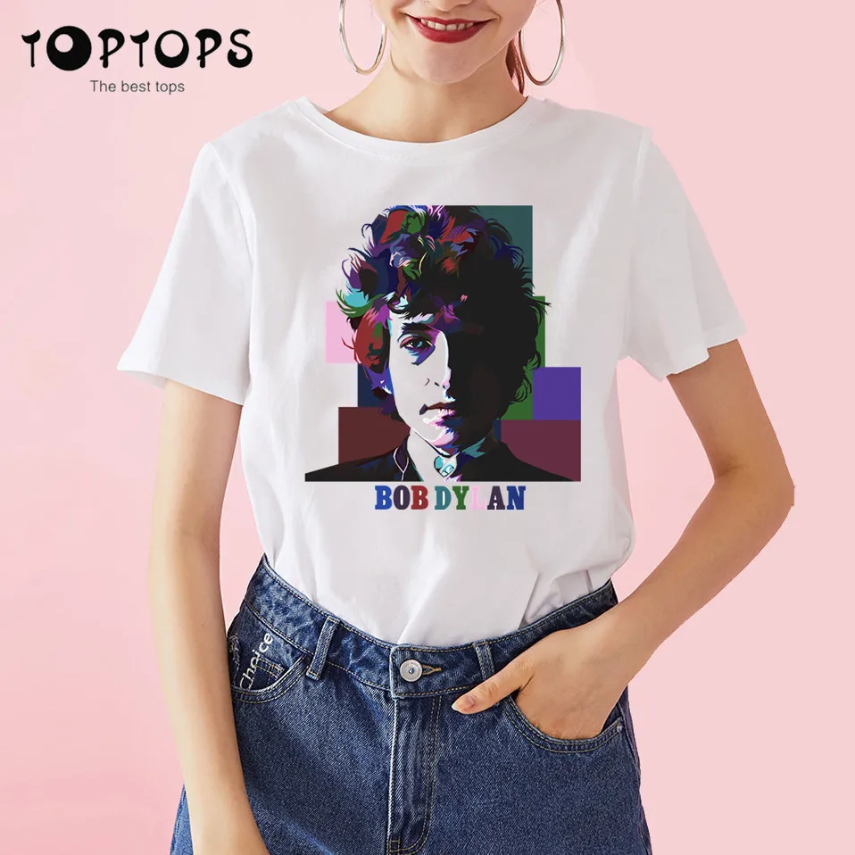 

Women Bob Dylan Women Harajuku Short Sleeves T shirt Unisex Skateboard Tshirt Men Clothes Streewear