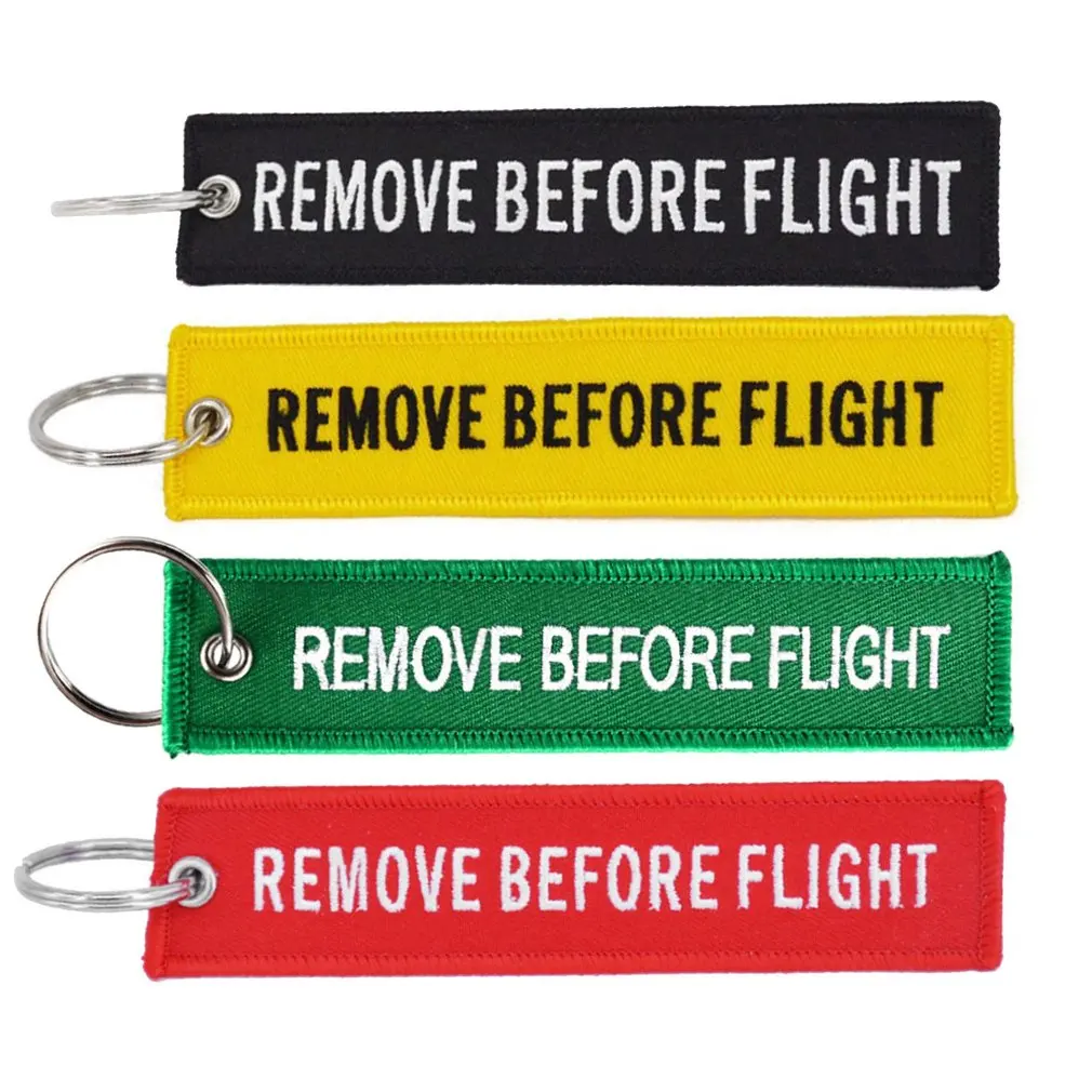 Удаляйте перед полетом брелок с вышивкой брелок для ключей для автомобилей авиационный брелок для ключей маленький бизнес подарок