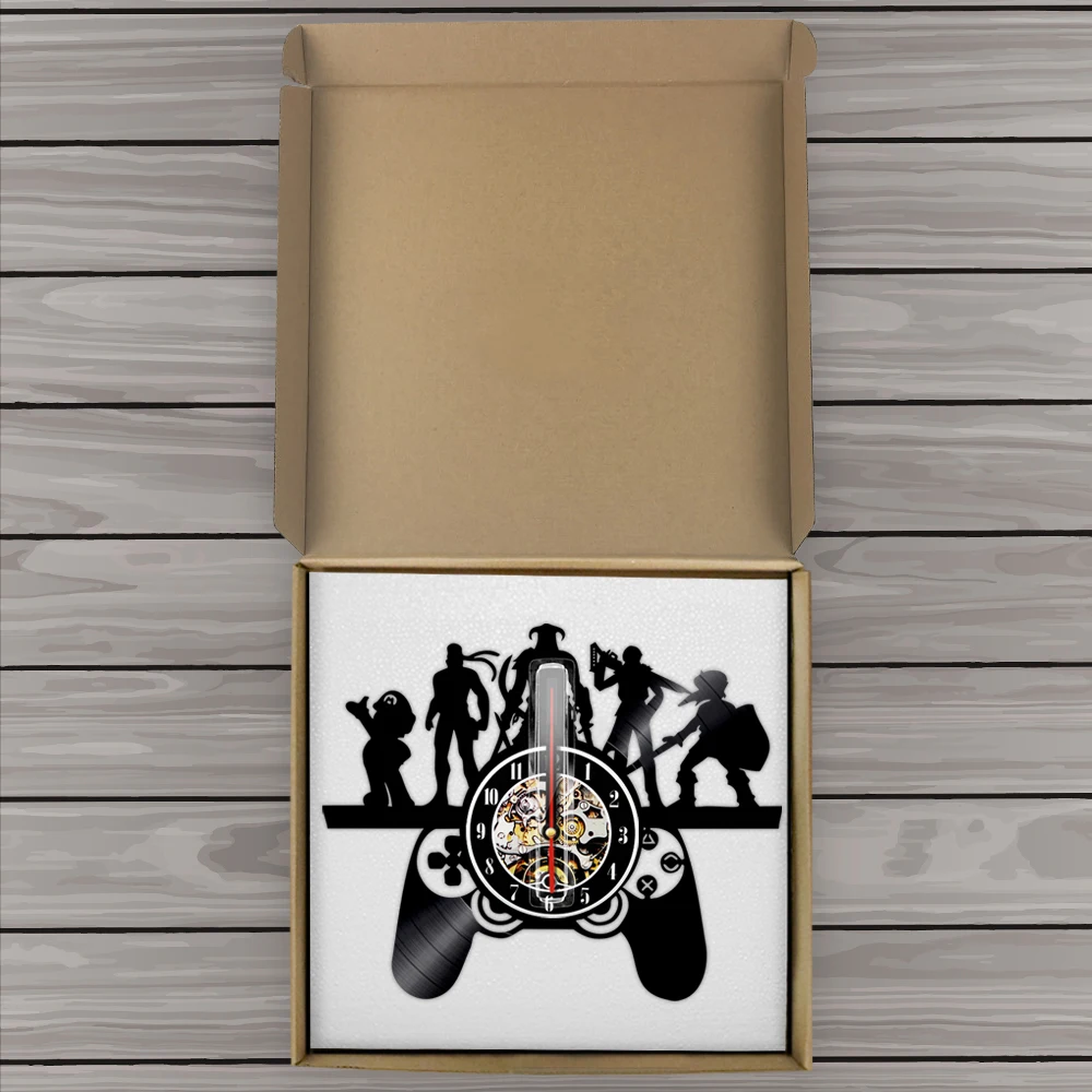 Najtaniej Kontroler do gier Design elementy artysty czarny wiszący zegar ścienny magiczne światło Geek Gamer kontroler gier konsola prezent