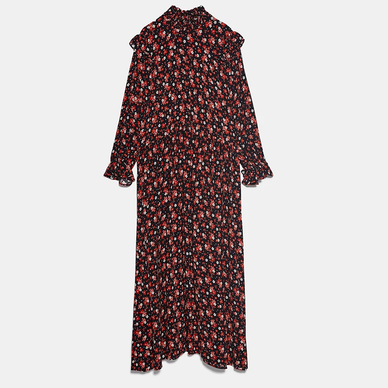 ZA платье с принтом мода осень зима Boho женское элегантное корейское Длинное свободное платье с цветочным принтом вечерние подарки для друзей оптом - Цвет: 2