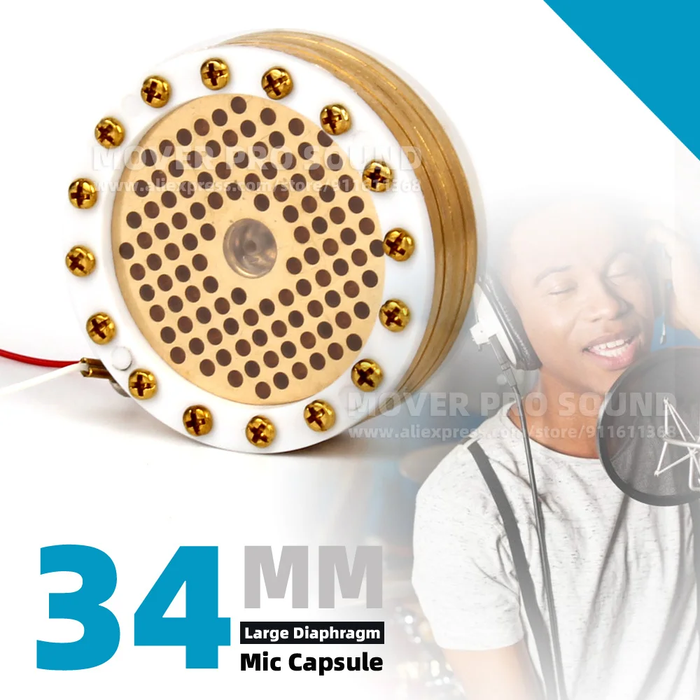 

Professional 1.33‘’ Inch Capsule Studio Microphone Core 34mm Large Diaphragm Cartridge Recordings Broadcasting Mic Capacitor