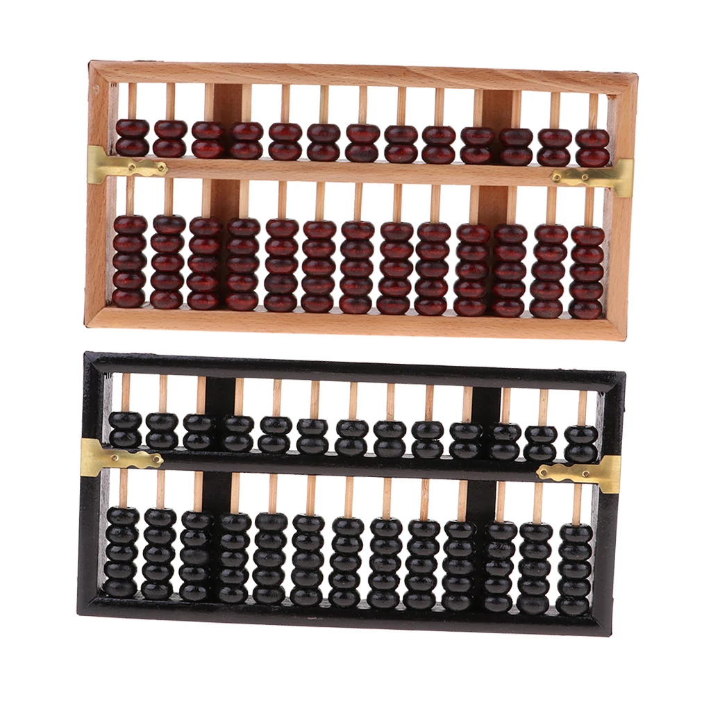 Chinese Abacus Math Calculation Tools Ancient Calculator Wood 13 Rows Abaci Counting for Elementary Schools