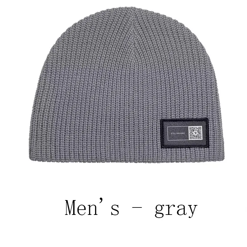 Man-grey Xiaomi Qimian полушерстяные вязаные головные уборы для мужчин и женщин, шапка с черепом, мужская вязаная шапка, зимняя шапка без полей, тонкая тканая Съемная шапка для волос - Цвет: Man-grey