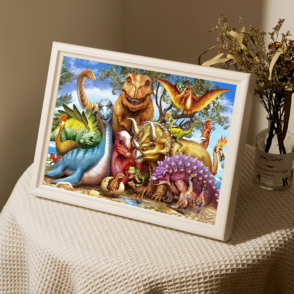 5D DIY Embroidery Diamond Painting Dinosaur Full Square Animal Diamond Painting Mosaic Cross Stitch Handmade Gift diamond painting diamond painting accessories