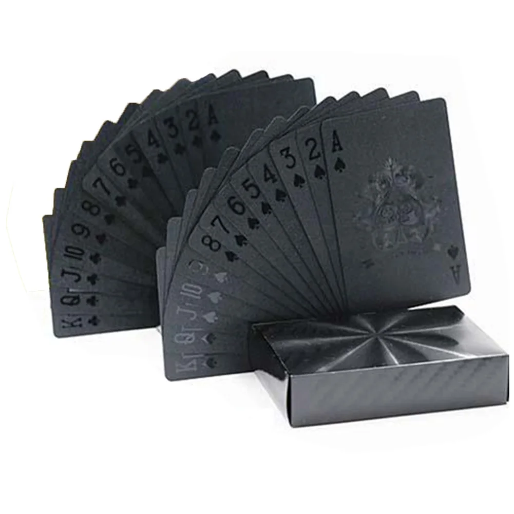 Водонепроницаемая Золотая покерная черная пластиковая коллекция игральных карт черные бриллиантовые покерные карты подарок стандартные игральные карты