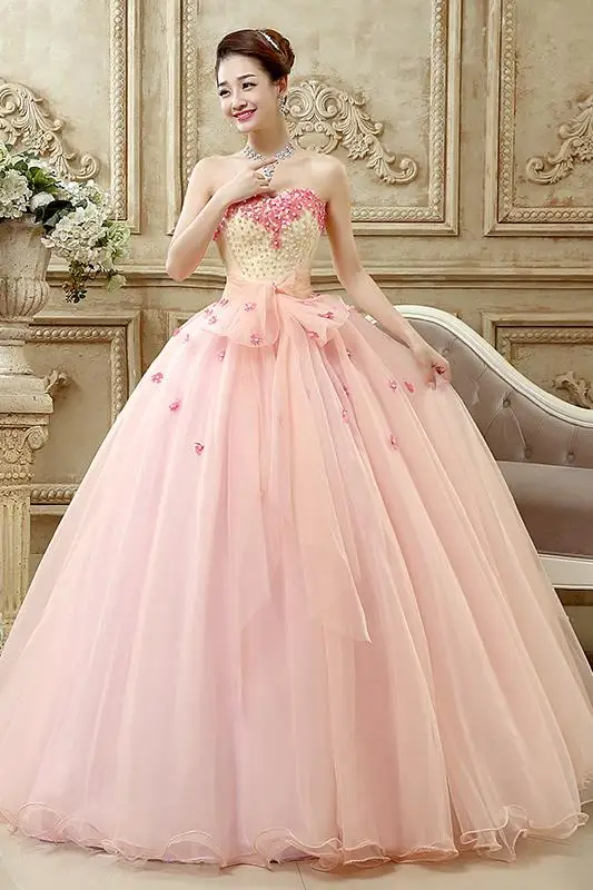 Vestidos De 15 Anos недорогое пышное платье Бальное Платье милое длинное жемчужное вечерний для выпускного официальный Пышное Платье