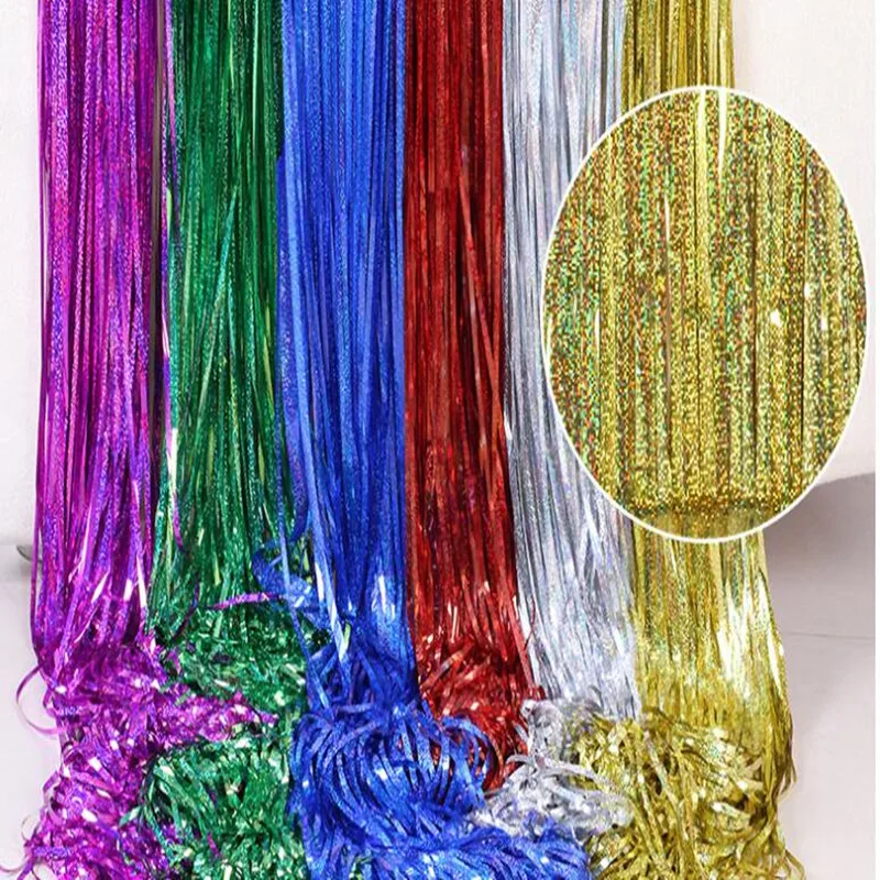 

Multi-special Laser Rain Silk Birthday Party Background Wall Decoration Party Decoration Rain Silk Curtain Wholesale