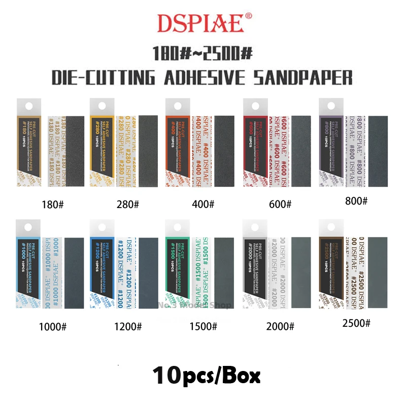Mecha Military Model Special Tool For Polishing 180#~2500# DIE-CUTTING ADHESIVE SANDPAPER A Set of 5 /10 Boxes Model Tools Model Polishing Tool Sanding Sponge Tool Sanding Plate Tool