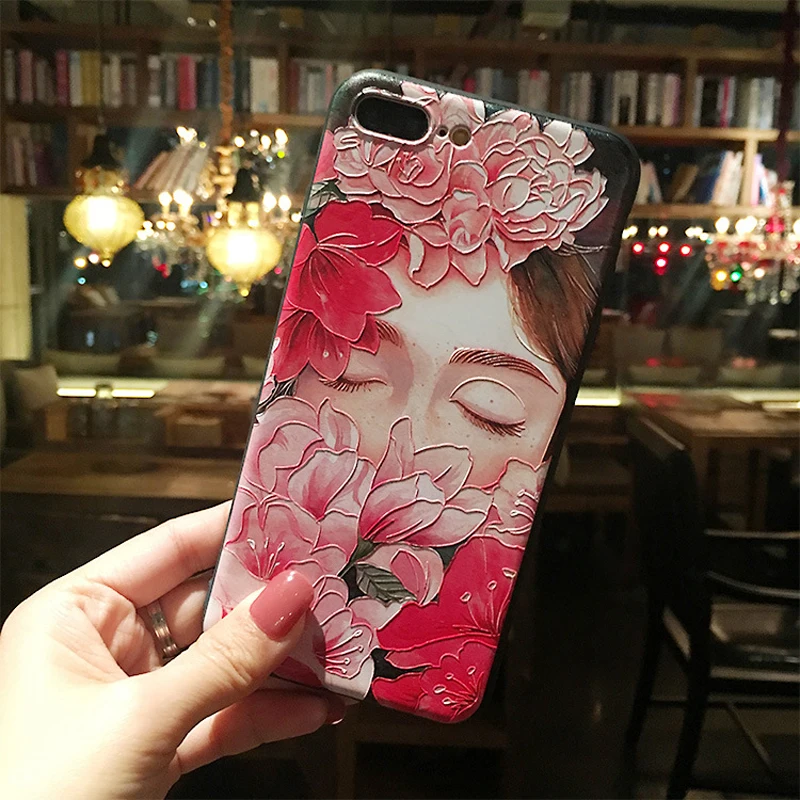 Рельефный чехол для телефона с изображением животных павлина оленя для iPhone 11 Pro Max XS Max XR модная мягкая задняя крышка для iPhone X 8 7 6S 6 Plus Coque - Цвет: 8