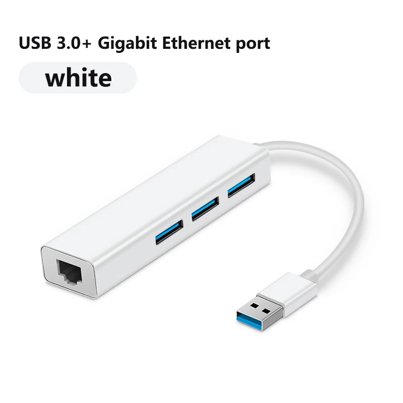 USB 3.0 White USB C концентратор Gigabit Ethernet Rj45 Lan адаптер usb type C к USB 3,0 концентратор 10/100/1000 сетевая карта для MacBook ChromeBook - Цвет: USB 3.0 White