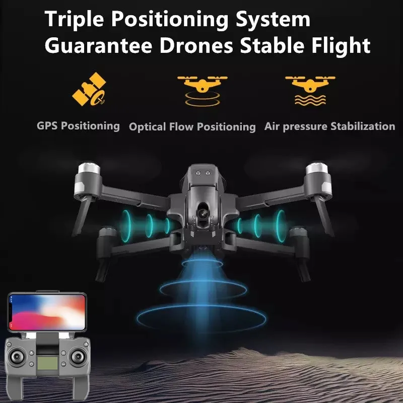 Бесщеточный Дрон gps Квадрокоптер HD 4K 1080P 5G wifi FPV 1,6 км Контроль расстояния полёт 30 минут RC вертолет Профессиональный Дрон
