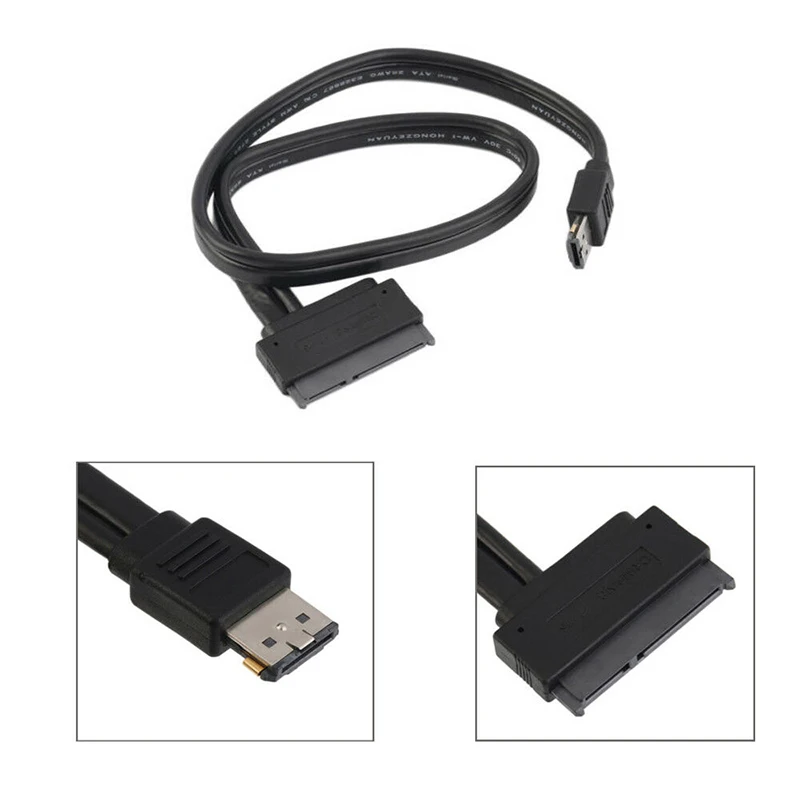 Черный двойной мощность 12 В и 5 в ESATA USB 2,0 в сочетании с 22Pin SATA Kabel для 2,5 3,5