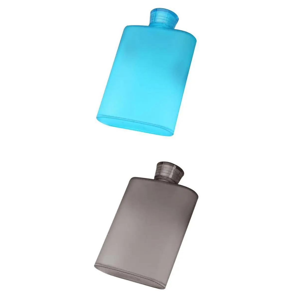 2pcs 400ml Reusable Hip Flask Drinking Water Bottle Plastic - BPA Free, LeakProof, Refillable For Sports Travel School